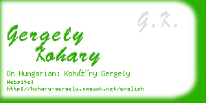 gergely kohary business card